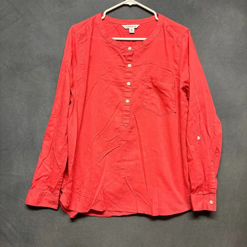 Croft & Barrow Lightweight Summer Blouse Beachy Hippy Boho Cottage Women's XL